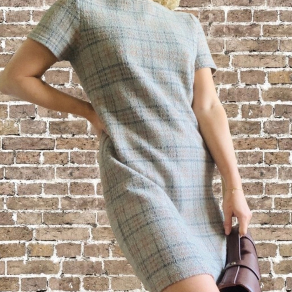 Zara Plaid Tweed Mini Dress